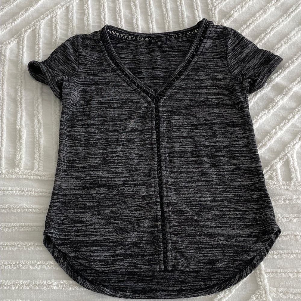 Dynamite Black and White Knit Top